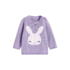 Long Sleeve Ruffle Pullover Purple White Rabbit 1-5 years old