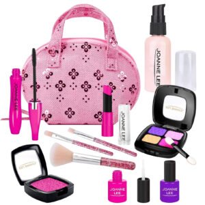 Washable Makeup Kit for Kids, 25 Pcs Frozen Toys for Girls, Cosmetic Beauty Kit for Girls, Girls Makeup Birthday Toys Gifts for 4-8 Year Old Girls
