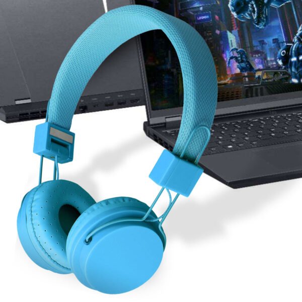 Kids Headphones, Wired Earphone for Boys Girls, 3.5mm Foldable Headset Suitable for Smartphones, Tablets, Blue
