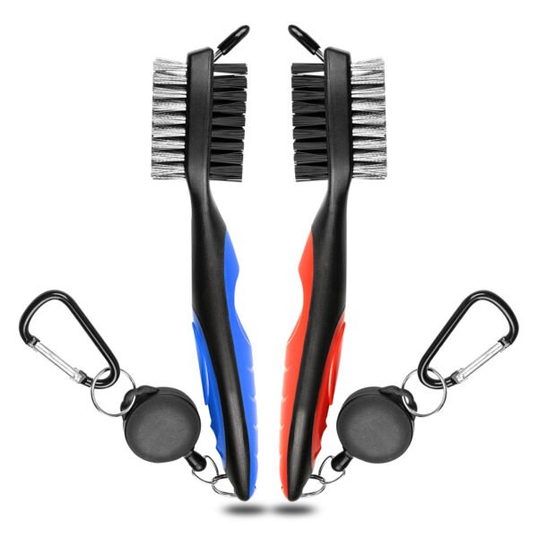 Syenll 2 Pack Golf Club Cleaning Kit, Golf Club Brush Groove Cleaner with Aluminum Carabiner, Golf Groove Sharpener