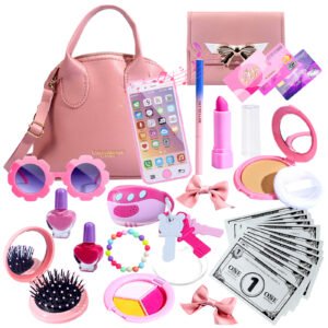 Washable Makeup Kit for Kids, 25 Pcs Frozen Toys for Girls, Cosmetic Beauty Kit for Girls, Girls Makeup Birthday Toys Gifts for 4-8 Year Old Girls