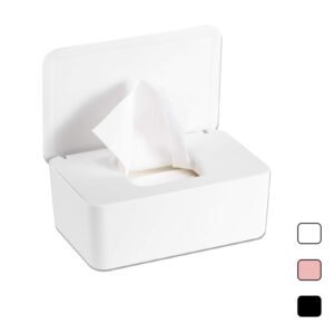 Wipes Dispenser, Baby Wipe Container, Refillable Wipe Holder for Easy Open & Close Wipe Case with Lid (Pink)