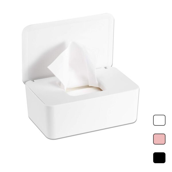 Syenll Baby Wipes Dispenser, Plastic Baby Wipe Holder Easy Open & Close for Home Office, White, 1 Pack