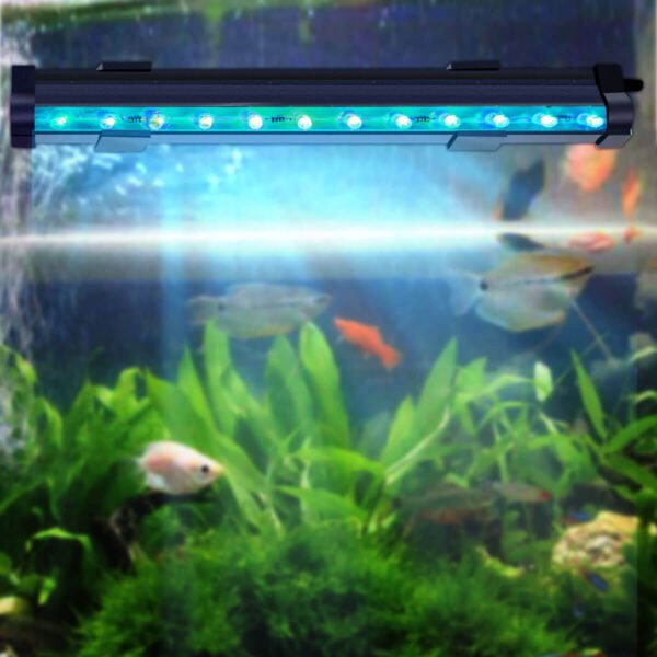 Aquarium Light, 9.8" LED Fish Tank Lights, RGB Colored Changing Underwater Submersible LED Light with 12 LED for Small Fish Tank
