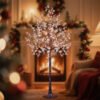6ft Lighted Baby Breath Tree, LED Artificial Gypsophila Tree with Lights, Faux Plant Home Festival Christmas Decoration, Warm White