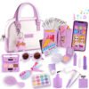 Play Purse Set for Little Girls, 38 PCS Princess Purse Accessories with Handbags, Makeup, Phone, Wallet, Kids Pretend Play Toy Gifts for Girls 3 4 5 6 Years Old Toddlers