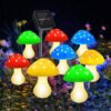 Niteris Solar Garden Lights for Outside, 8 Pack Color Changing Solar Mushroom Lights, Waterproof LED Pathway Lamp for Patio Yard Lawn