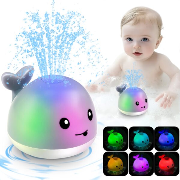 Syenll Baby Bath Toys, Light Up Whale Bath Toys Sprinkler for Kids 1-3, Rechargeable Pool Water Bathtub Toys for Toddler Newborn Birthday Gifts
