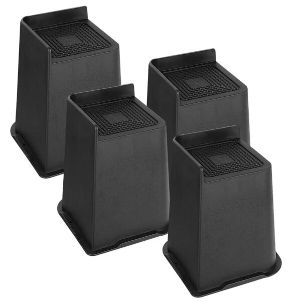 Bed Risers 4 inch, 4 Pack Adjustable Bed Furniture Risers, Heavy Duty Bed Lifts Risers Suitable for Sofa, Table, Chair and College Dorms, Black